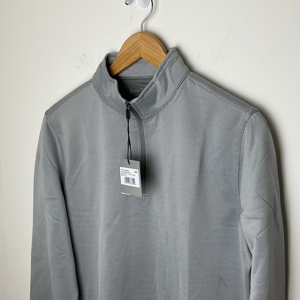 Hickey Freeman Grey Quarter-Zip Pullover Size Small NWT